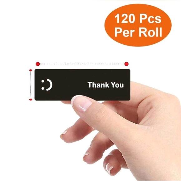 x120 "Thank you" BLACK sticker shipping supplies - Picture 3 of 3